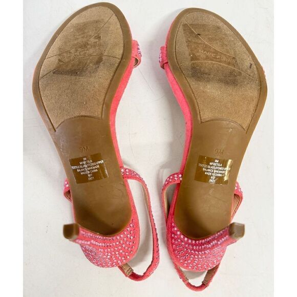 Marc Fisher Sandals Womens 9 Betila Open Toe Slingback Heels Rhinestone Accent - Picture 10 of 10